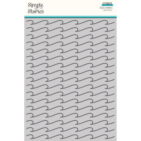 Simple Stories Just Beachy Stencil Beach Waves (22330) (DISCONTINUED)