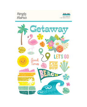 Simple Stories Just Beachy Rub Ons (22323) (DISCONTINUED)