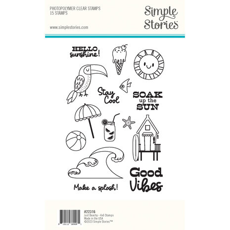 Simple Stories Just Beachy Clear Stamps (22316) (DISCONTINUED)