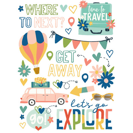 Simple Stories Pack Your Bags Rub Ons (22121) (OUTLET)