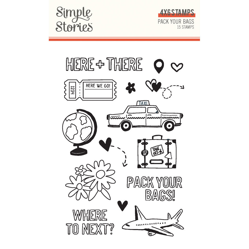 Simple Stories Pack Your Bags Clear Stamps (22116) (DISCONTINUED)