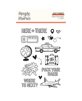 Simple Stories Pack Your Bags Clear Stamps (22116) (DISCONTINUED)