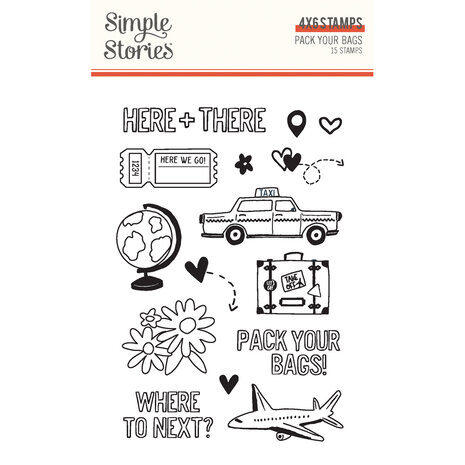 Simple Stories Pack Your Bags Clear Stamps (22116) (DISCONTINUED)