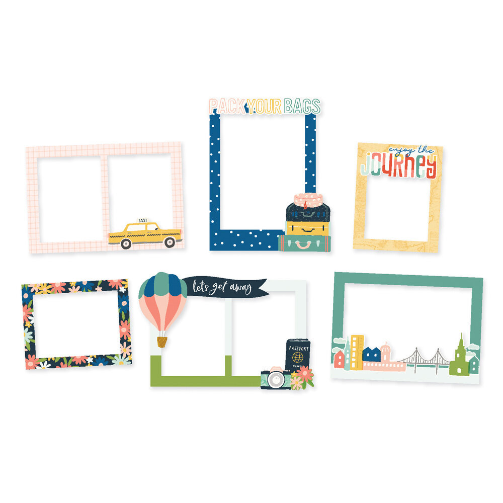 Simple Stories Pack Your Bags Chipboard Frames (22123) (DISCONTINUED)