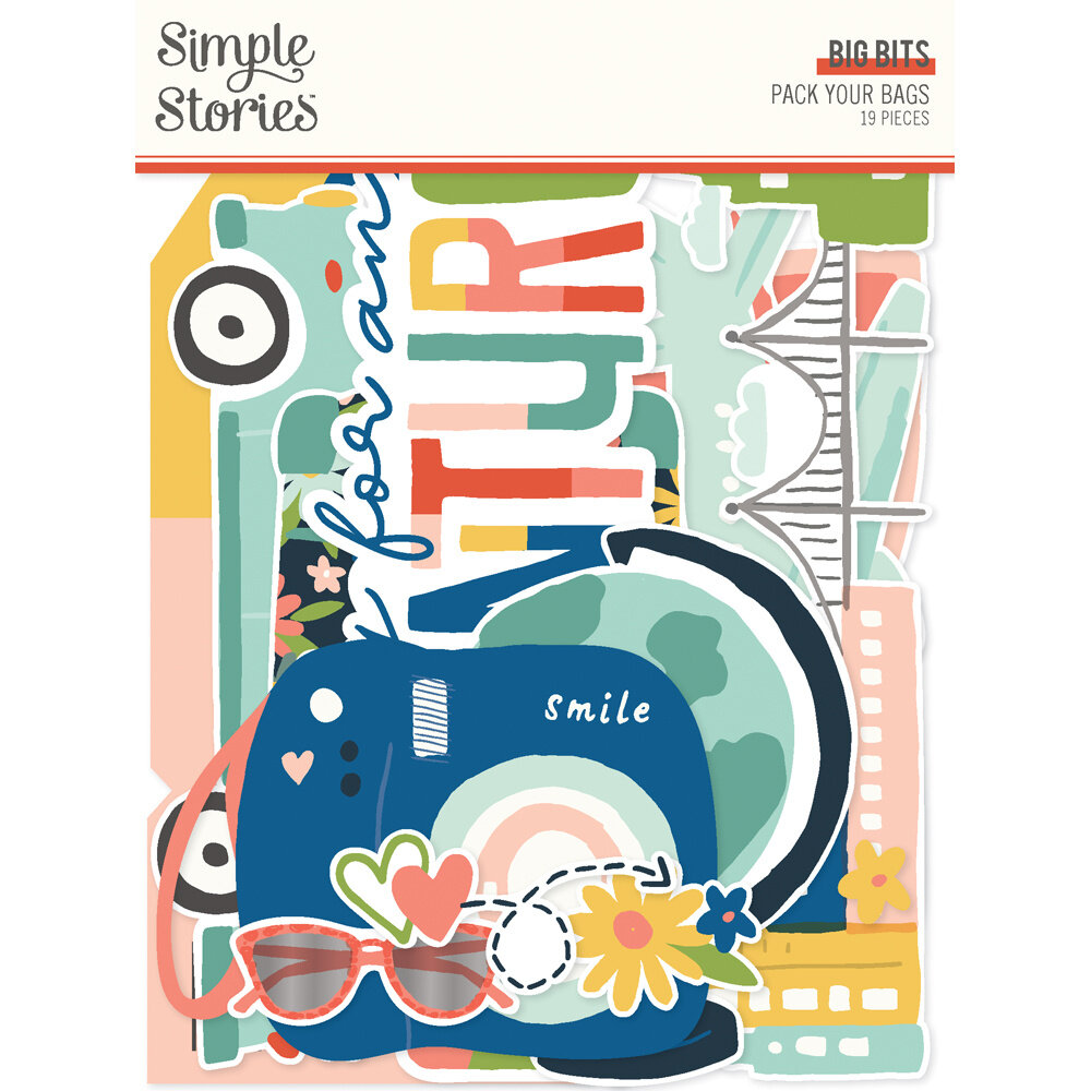 Simple Stories Pack Your Bags Big Bits & Pieces (22120) (DISCONTINUED)