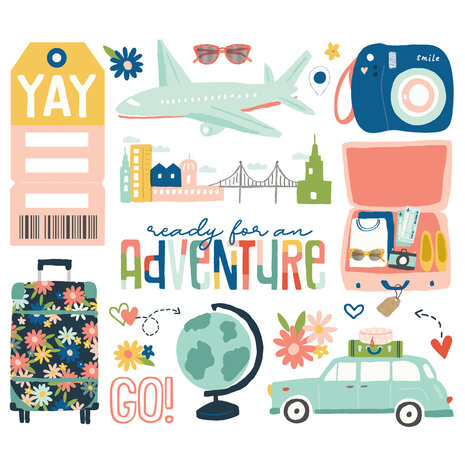 Simple Stories Pack Your Bags Big Bits & Pieces (22120) (DISCONTINUED)