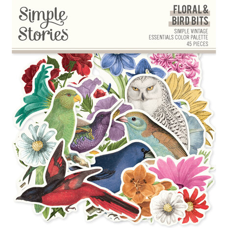 Simple Stories Simple Vintage Essentials Color Palette Floral & Bird Bits & Pieces (22232) (DISCONTINUED)
