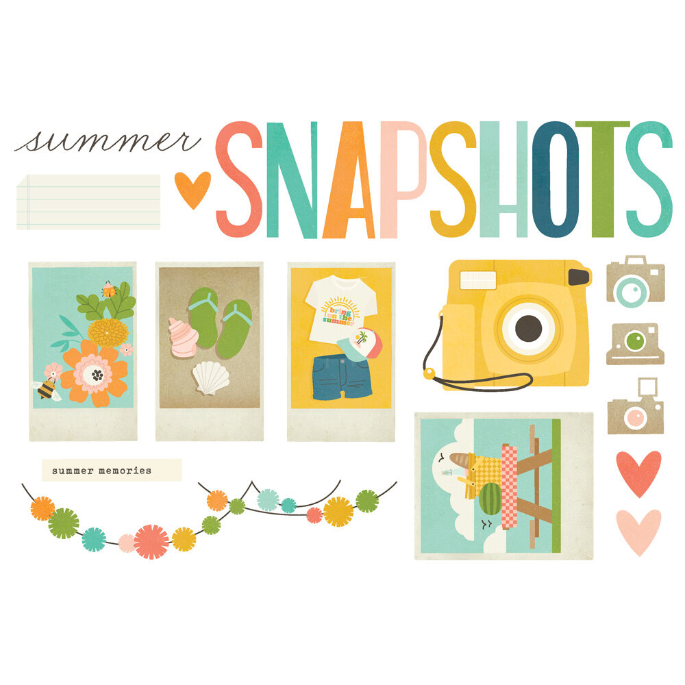 Simple Stories Summer Snapshots Simple Pages Pieces (22031) (DISCONTINUED)