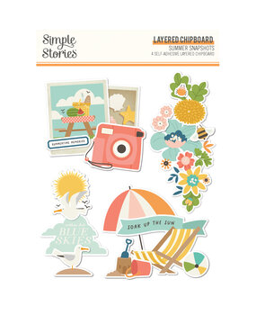 Simple Stories Summer Snapshots Layered Chipboard Stickers (22023) (DISCONTINUED)