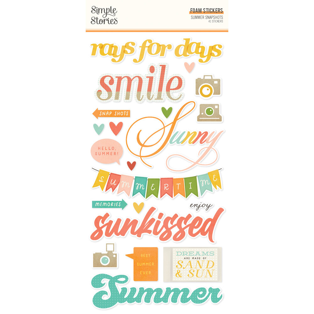 Simple Stories Summer Snapshots Foam Stickers (22026) (DISCONTINUED)