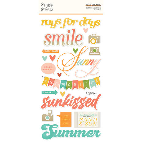 Simple Stories Summer Snapshots Foam Stickers (22026) (DISCONTINUED)