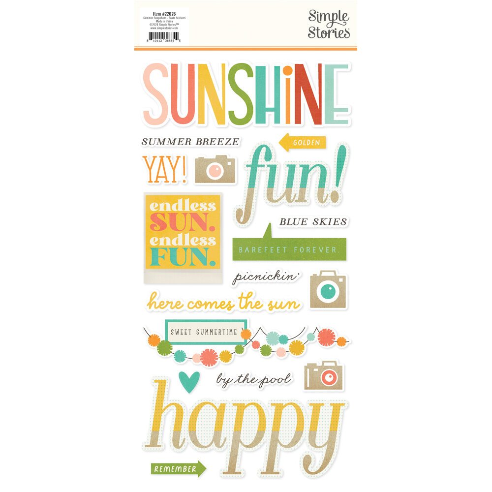 Simple Stories Summer Snapshots Foam Stickers (22026) (DISCONTINUED)