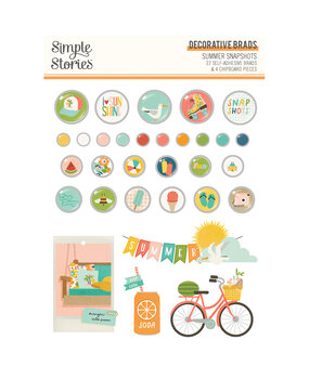 Simple Stories Summer Snapshots Decorative Brads (22027) (DISCONTINUED)