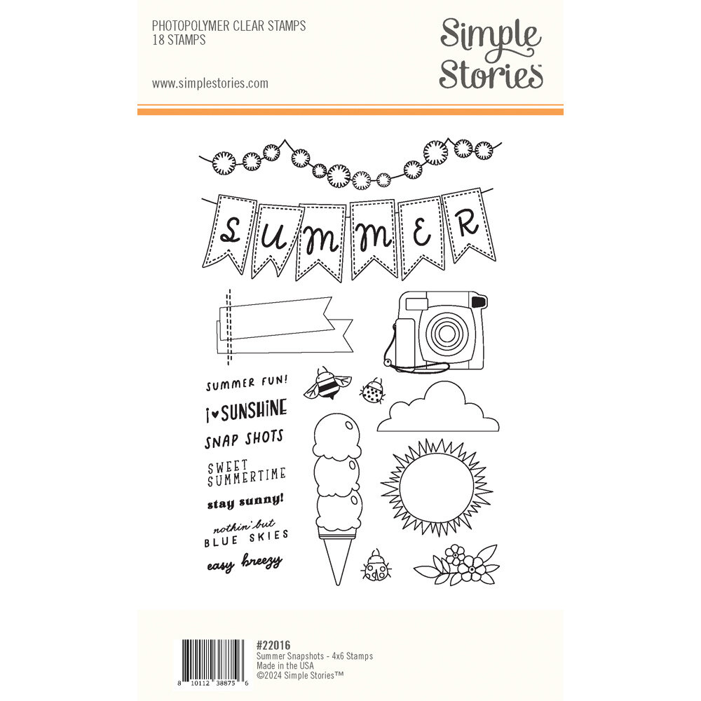Simple Stories Summer Snapshots Clear Stamps (22016) (DISCONTINUED)