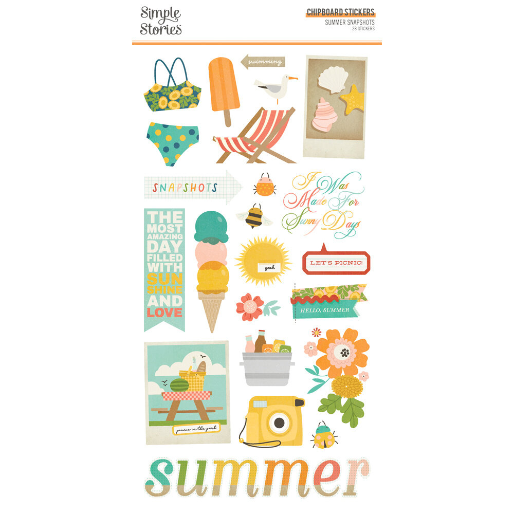 Simple Stories Summer Snapshots Chipboard Stickers (22017) (DISCONTINUED)