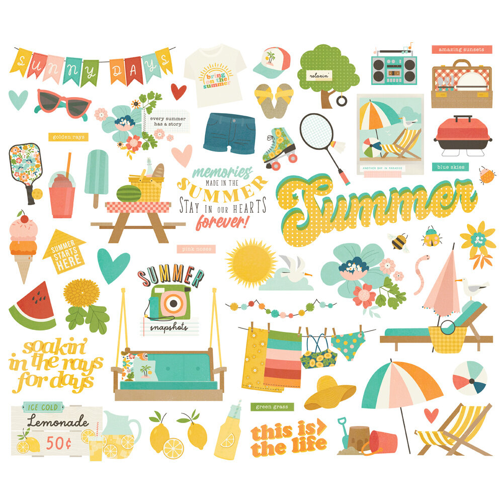 Simple Stories Summer Snapshots Bits & Pieces (22018) (DISCONTINUED)