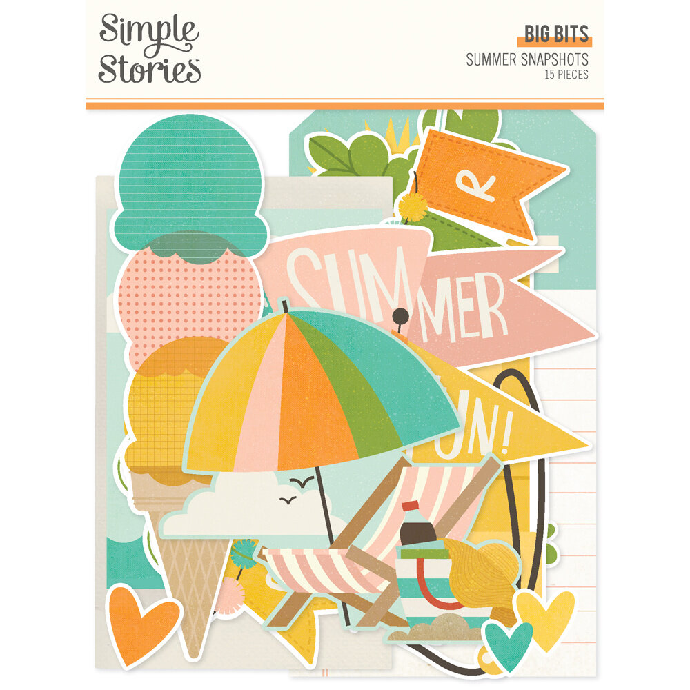 Simple Stories Summer Snapshots Big Bits & Pieces (22021) (DISCONTINUED)