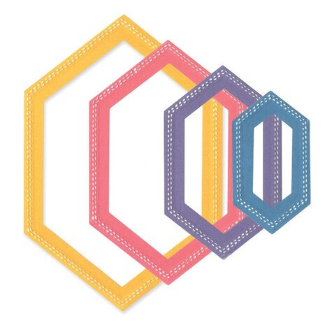 Sizzix Framelits by Stacey Park Fanciful Belinda Stitched Henxagons (10pcs) (666554) (DISCONTINUED) Sizzix Framelits by Stacey Park Fanciful Belinda Stitched Henxagons (10pcs) (666554) (DISCONTINUED)