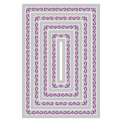 Sizzix Framelits by Stacey Park anciful Framelits Renee Deco Rectangles (9pcs) (666553) (DISCONTINUED)