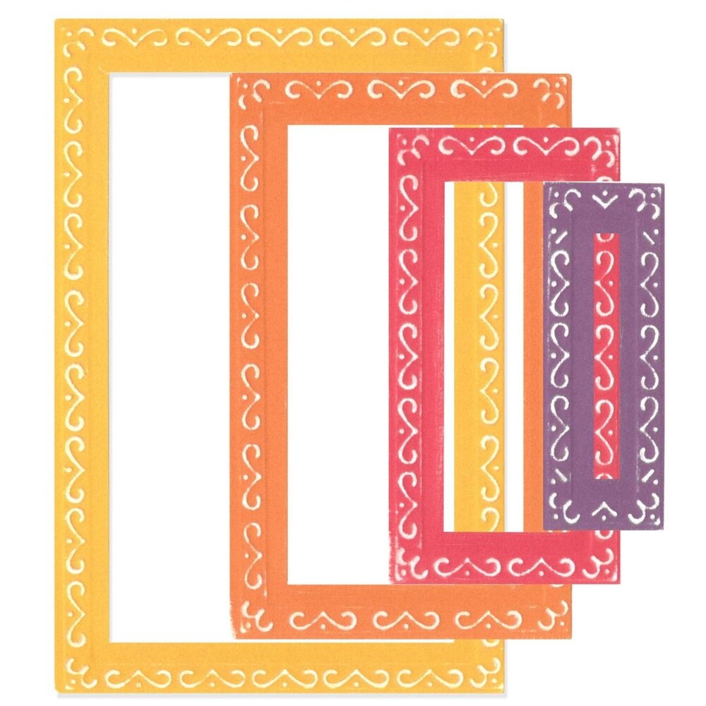 Sizzix Framelits by Stacey Park anciful Framelits Renee Deco Rectangles (9pcs) (666553) (DISCONTINUED)