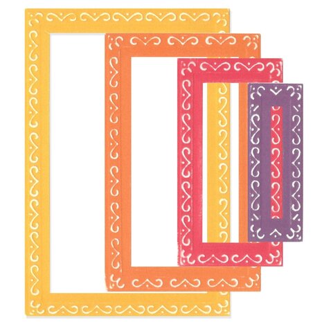 Sizzix Framelits by Stacey Park anciful Framelits Renee Deco Rectangles (9pcs) (666553) (DISCONTINUED)
