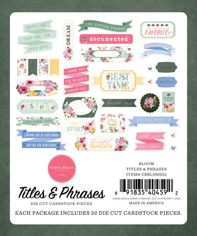 Carta Bella Bloom Titles & Phrases (CBBL366032) (OUTLET)