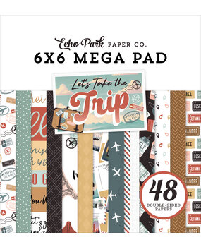 Echo Park Let's Take The Trip 6x6 Inch Cardmakers Mega Pad (LTT364031) (DISCONTINUED)