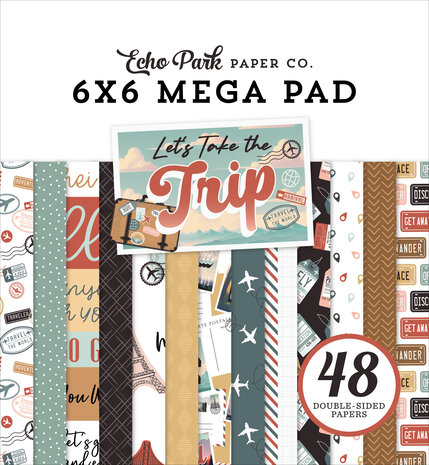 Echo Park Let's Take The Trip 6x6 Inch Cardmakers Mega Pad (LTT364031) (DISCONTINUED)
