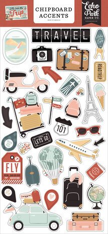 Echo Park Let's Take The Trip Chipboard Accents (LTT364021) (DISCONTINUED)