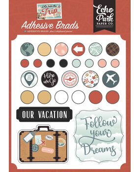 Echo Park Let's Take The Trip Adhesive Brads (LTT364020) (DISCONTINUED)