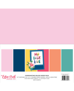 Echo Park My Best Life 12x12 Inch Coordinating Solids Paper Pack (MBL367015) (DISCONTINUED)