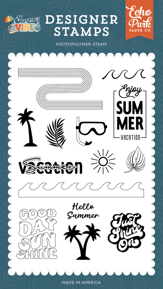 Echo Park Summer Vacation Clear Stamps (SV365044) (DISCONTINUED) Echo Park Summer Vacation Clear Stamps (SV365044) (DISCONTINUED)