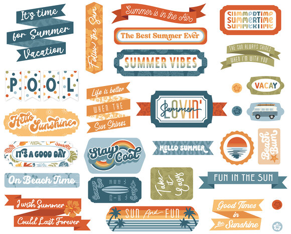 Echo Park Summer Vibes Titles & Phrases (SV365032) (DISCONTINUED)