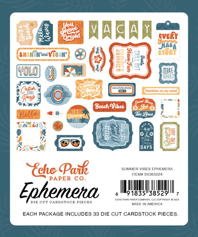 Echo Park Summer Vibes Ephemera (SV365024) (DISCONTINUED) Echo Park Summer Vibes Ephemera (SV365024) (DISCONTINUED)