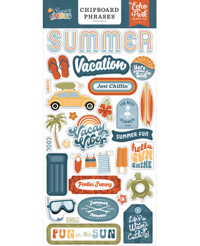 Echo Park Summer Vibes Chipboard Phrases (SV365022) (DISCONTINUED)