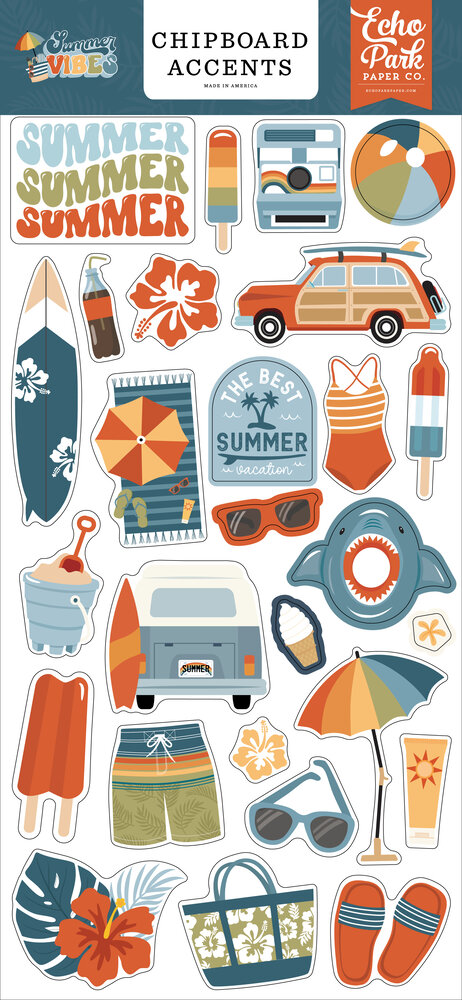 Echo Park Summer Vibes Chipboard Accents (SV365021) (DISCONTINUED)
