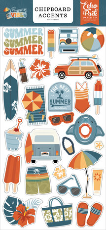 Echo Park Summer Vibes Chipboard Accents (SV365021) (DISCONTINUED)