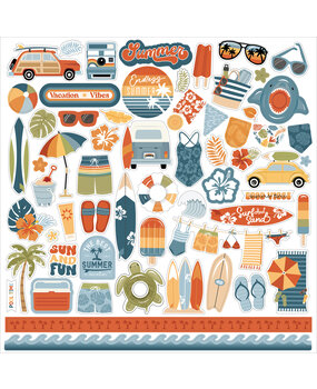 Echo Park Summer Vibes 12x12 Inch Element Sticker (SV365014) (DISCONTINUED)