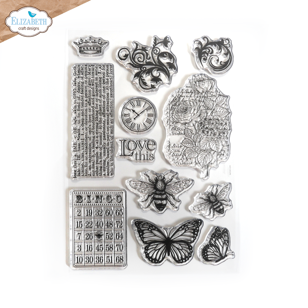 Elizabeth Craft Designs This Lovely Life A5 Stamps Love & Roses (CS351)