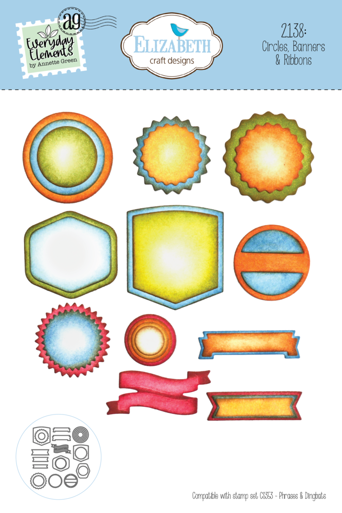 Elizabeth Craft Designs This Lovely Life Dies Circles, Banners & Ribbons (2138) (DISCONTINUED)