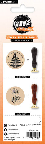 Studio Light Thistle Grunge Wax Seal Stamp w/ Handle (SL-GR-WAX18) (BASIC)