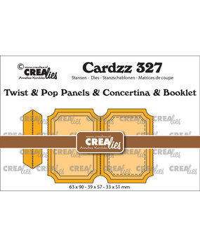 Crealies Cardzz Dies No. 327 Twist & Pop B3, Panels, Concertina, Booklet Tickets Vertical (CLCZ327)