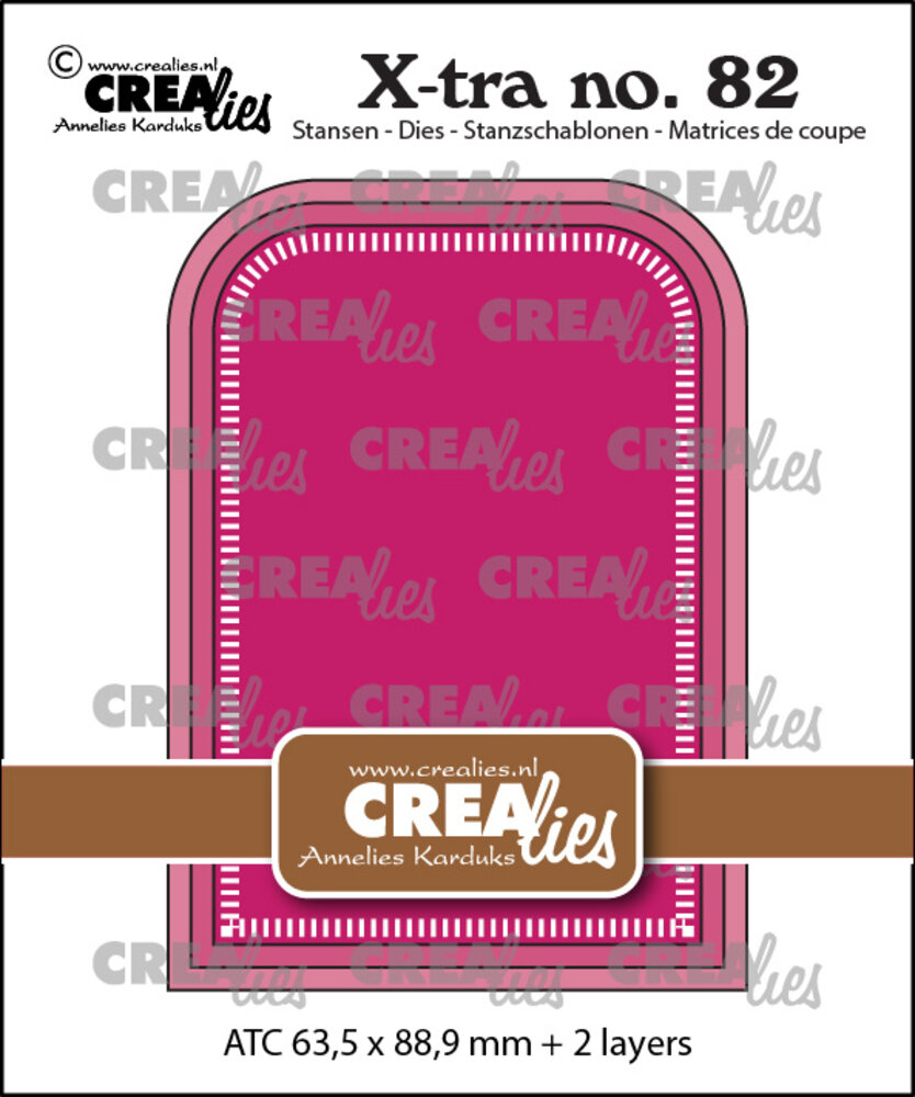 Crealies X-tra Dies No. 82 ATC Rounded Corners With Little Stripes (CLXtra82)