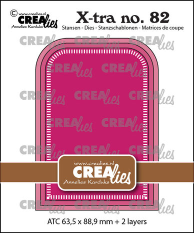 Crealies X-tra Dies No. 82 ATC Rounded Corners With Little Stripes (CLXtra82)