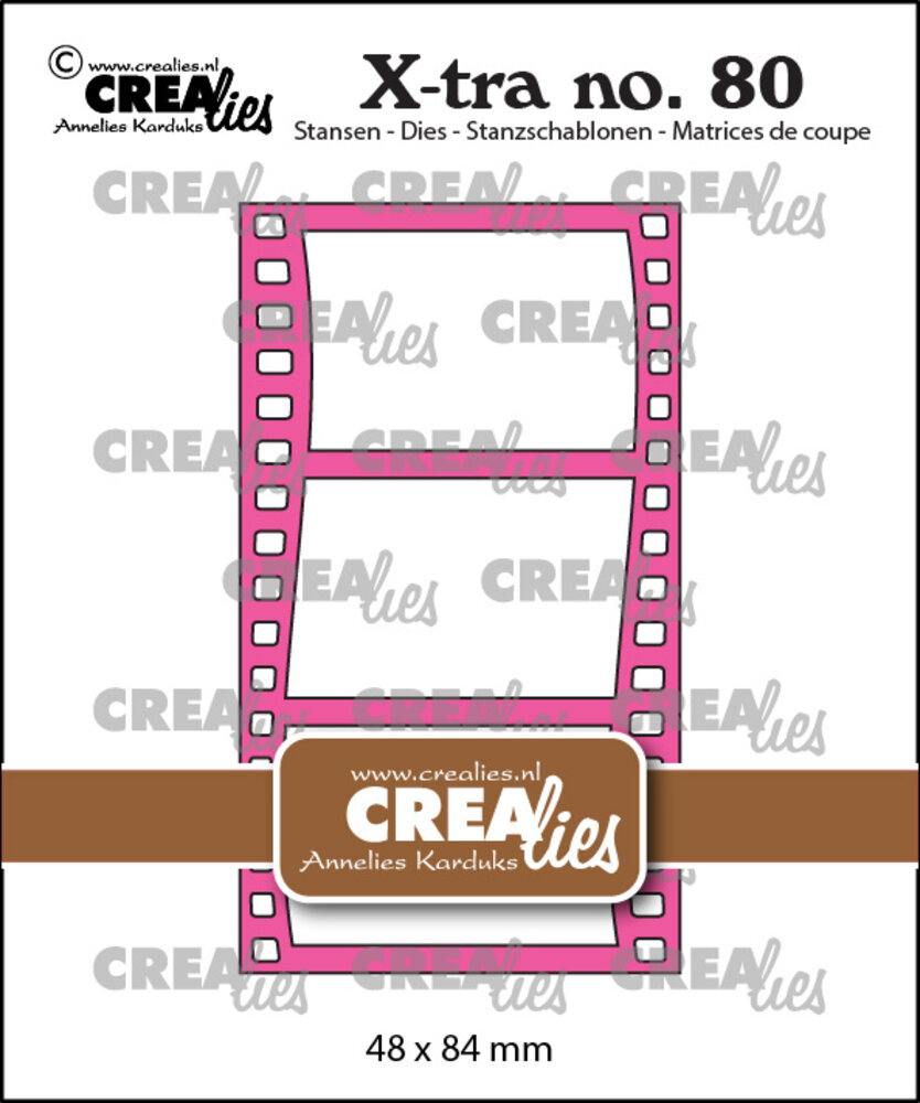 Crealies X-tra Stansen No. 80 Filmstrip Golvend Verticaal (CLXtra80)