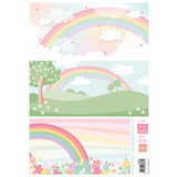 Marianne Design Decoupage Sheet A4 Eline's Pastel Rainbow Backgrounds (AK0093) (DISCONTINUED)