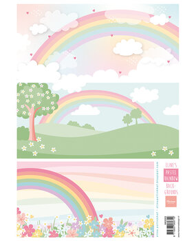 Marianne Design Decoupage Sheet A4 Eline's Pastel Rainbow Backgrounds (AK0093) (DISCONTINUED)
