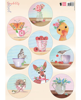 Marianne Design Decoupage Sheet A4 Els's Sense Sensibility - Summer Circles (EWK1299) (DISCONTINUED)