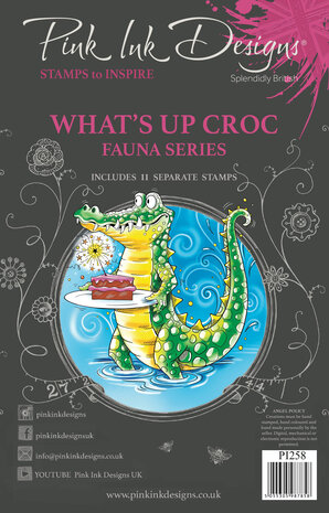 Pink Ink Designs What's Up Croc? A5 Clear Stamps (PI258) (OUTLET)