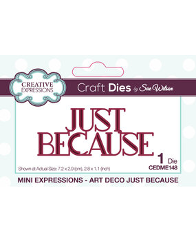 Creative Expressions Sue Wilson Craft Die Mini Expressions Art Deco Just Because (CEDME148) (OUTLET)